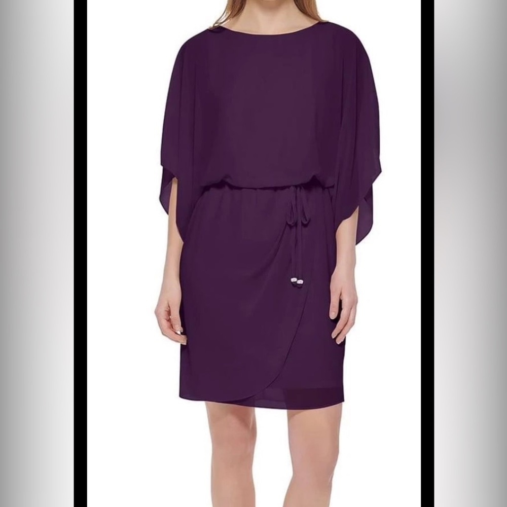 Jessica Howard Womens Purple Cocktail and Party Dress Petites 14P